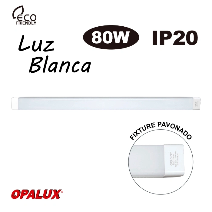 PANTALLA PAVONADO 80W OPALUX BLANCO 1.20M