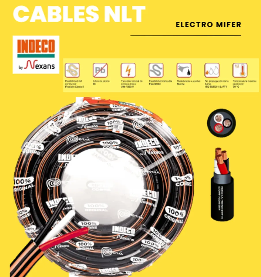 CABLE NLT 3X14 AWG INDECO