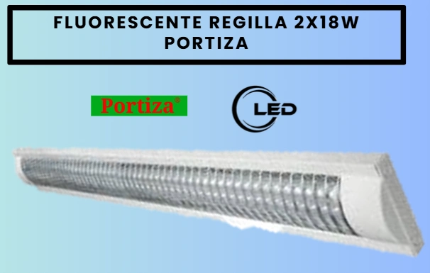 PANTALLA REGILLA 2X18W LED PORTIZA 1.20CM