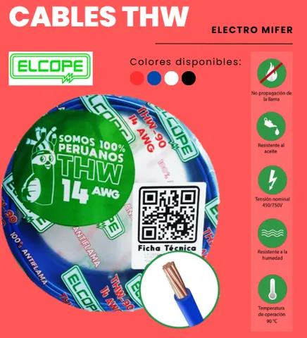 CABLE THW-90 14 AWG ELCOPE