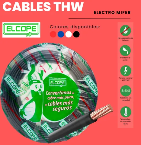 CABLE THW-90 8 AWG ELCOPE
