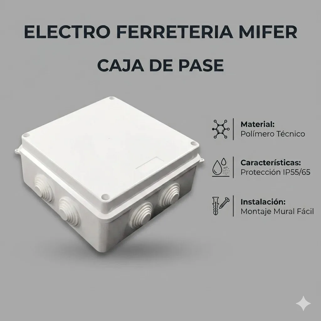 CAJA DE PASE 150X150X80 C/CONO SERVIPLAST