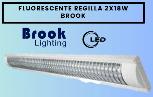 PANTALLA REGILLA 2X18W LED BROOK 1.20CM
