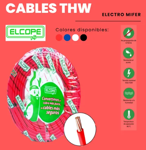 CABLE THW-90 6 AWG ELCOPE